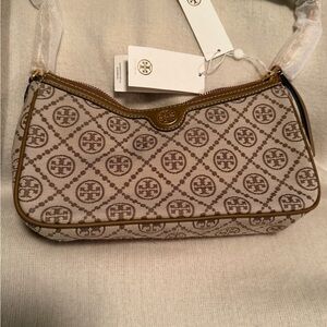 Tory Burch Tan (Hazelnut) and Cream Shoulder Bag NWT